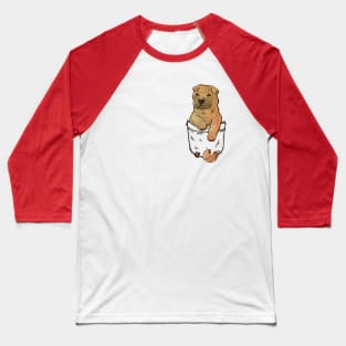 Pocket Cute Shar Pei Dog Baseball T-Shirt